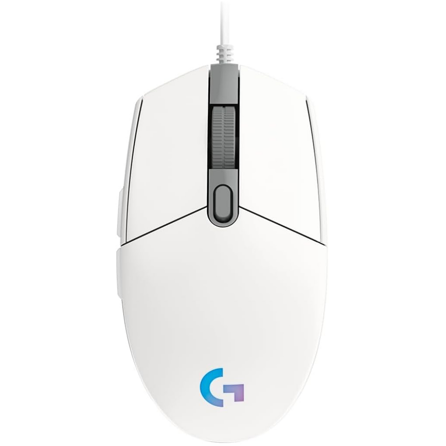Logitech G102 LIGHTSYNC Gaming Mouse – Right-Handed, Wired USB, Optical Sensor, 6 Buttons – White