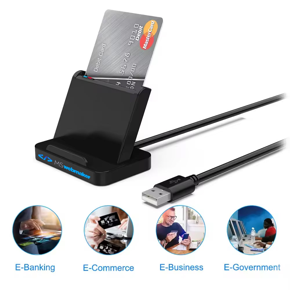 USB Common Access EMV ISO 7816 CAC Smart Contact IC Chip Card Reader