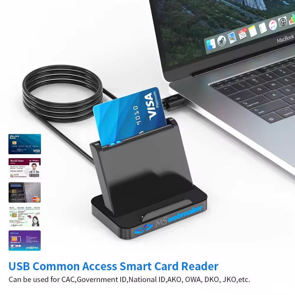 USB Common Access EMV ISO 7816 CAC Smart Contact IC Chip Card Reader